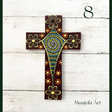 Load image into Gallery viewer, Custom Medium Hand Painted Cross by Mustofa Art