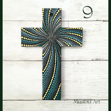 Load image into Gallery viewer, Custom Medium Hand Painted Cross by Mustofa Art