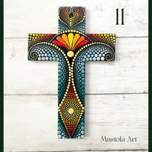 Load image into Gallery viewer, Custom Medium Hand Painted Cross by Mustofa Art