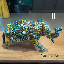 Load image into Gallery viewer, Medium Elephant Hand Carved and Painted by Mustofa Art