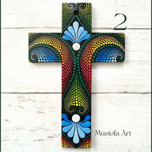 Load image into Gallery viewer, Mustofa Art – Hand-Painted Medium Crosses (5.25" x 8")