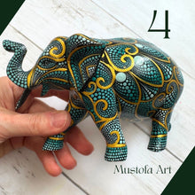 Load image into Gallery viewer, Medium Elephant Hand Carved and Painted by Mustofa Art