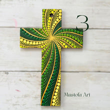 Load image into Gallery viewer, Custom Medium Hand Painted Cross by Mustofa Art