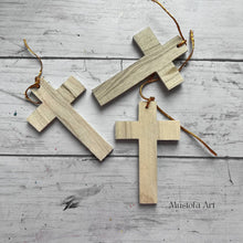 Load image into Gallery viewer, Small Unpainted Handmade Wooden Crosses by Mustofa Art