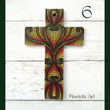 Load image into Gallery viewer, Mustofa Art – Hand-Painted Medium Crosses (5.25" x 8")