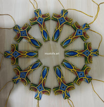 Load image into Gallery viewer, Custom Small Hand Painted Cross Ornament's by Mustofa Art
