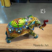 Load image into Gallery viewer, Medium Elephant Hand Carved and Painted by Mustofa Art