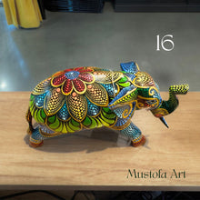 Load image into Gallery viewer, Medium Elephant Hand Carved and Painted by Mustofa Art