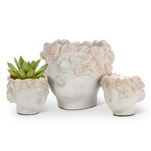 Load image into Gallery viewer, Mini Kissing Face Planter w/Gold-4" H