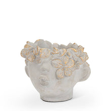 Load image into Gallery viewer, Mini Kissing Face Planter w/Gold-4" H