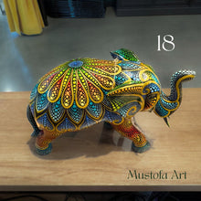 Load image into Gallery viewer, Medium Elephant Hand Carved and Painted by Mustofa Art