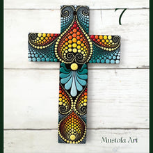 Load image into Gallery viewer, Custom Medium Hand Painted Cross by Mustofa Art