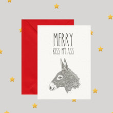 Load image into Gallery viewer, Merry Kiss My Ass - Pun Greeting Card