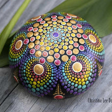 Load image into Gallery viewer, Rainbow Pride Stone - Christina Lee Dot Meditation Âû
