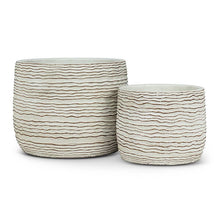 Load image into Gallery viewer, Lg Wavy Ripple Planter-Wht-7&quot;D-2791
