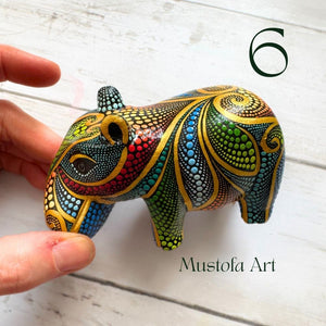 House Hippo Hand Carved and Painted By Mustofa Art