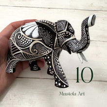 Load image into Gallery viewer, Small Elephant Hand Carved and Painted by Mustofa Art Multiple Options Available
