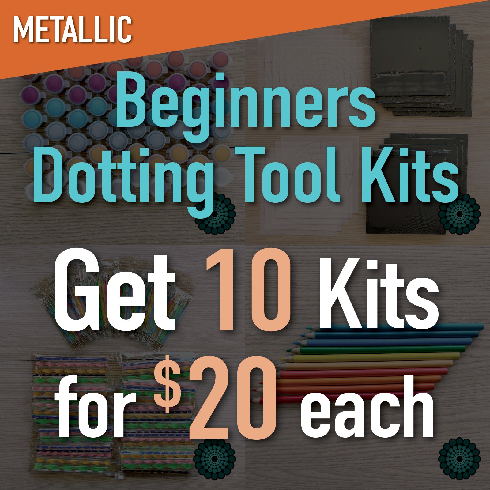 10 x $20: Metallic Beginners Dotting Tool Kits – Black Thumb + Dot Shop