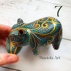 House Hippo Hand Carved and Painted By Mustofa Art
