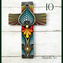 Load image into Gallery viewer, Custom Medium Hand Painted Cross by Mustofa Art
