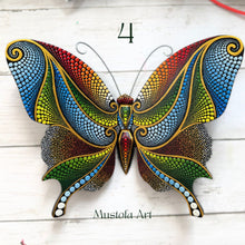 Load image into Gallery viewer, Large Magical Butterfly Hand carved and Dot Painted by Mustofa Art Various Options
