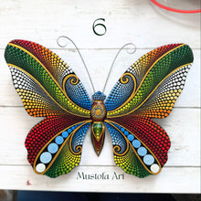 Load image into Gallery viewer, Large Magical Butterfly Hand carved and Dot Painted by Mustofa Art Various Options
