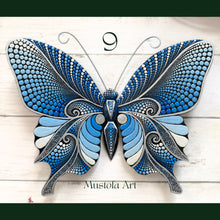 Load image into Gallery viewer, Large Magical Butterfly Hand carved and Dot Painted by Mustofa Art Various Options
