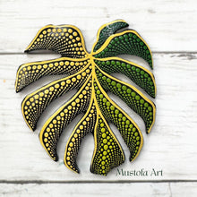 Load image into Gallery viewer, Monstera Leaf Hand Carved and Painted by Mustofa Art
