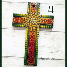 Load image into Gallery viewer, Custom Medium Hand Painted Cross by Mustofa Art
