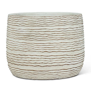 Lg Wavy Ripple Planter-Wht-7"D-2791