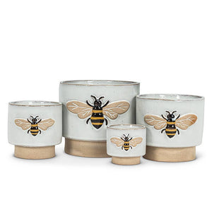 Md Single Emboss Bee Planter-4" H
