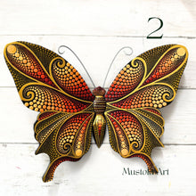 Load image into Gallery viewer, Large Magical Butterfly Hand carved and Dot Painted by Mustofa Art Various Options
