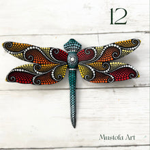 Load image into Gallery viewer, Magical Dragonfly Hand carved and Dot Painted by Mustofa Art Various Options
