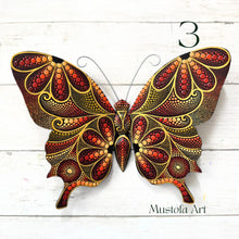 Load image into Gallery viewer, Large Magical Butterfly Hand carved and Dot Painted by Mustofa Art Various Options
