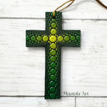 Load image into Gallery viewer, Custom Small Hand Painted Cross Ornament's by Mustofa Art
