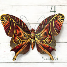 Load image into Gallery viewer, Large Magical Butterfly Hand carved and Dot Painted by Mustofa Art Various Options
