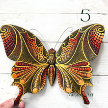 Load image into Gallery viewer, Large Magical Butterfly Hand carved and Dot Painted by Mustofa Art Various Options

