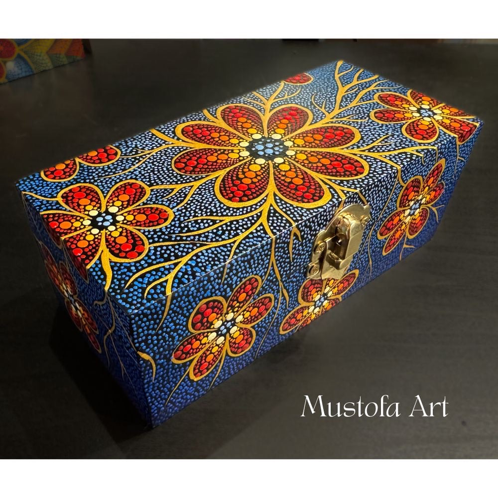 Small Trinket Box Hand Carved/Painted by Mustofa Art