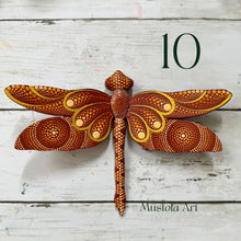 Load image into Gallery viewer, Magical Dragonfly Hand carved and Dot Painted by Mustofa Art Various Options
