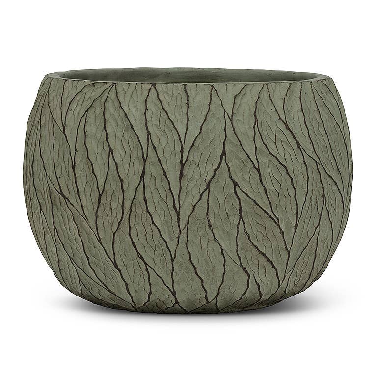 Lg Deep Leaf Planter-Sage-7.5