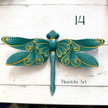 Load image into Gallery viewer, Magical Dragonfly Hand carved and Dot Painted by Mustofa Art Various Options
