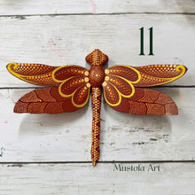 Load image into Gallery viewer, Magical Dragonfly Hand carved and Dot Painted by Mustofa Art Various Options
