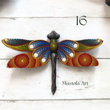 Load image into Gallery viewer, Magical Dragonfly Hand carved and Dot Painted by Mustofa Art Various Options
