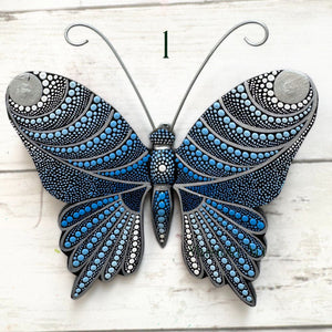 Mini Magical Butterfly Hand carved and Dot Painted by Mustofa Art Various Options