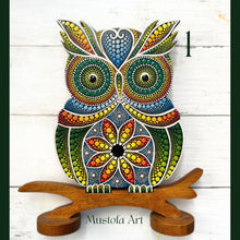 Load image into Gallery viewer, Owl with Stand Hand Painted by Mustofa Art
