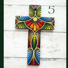 Load image into Gallery viewer, Custom Medium Hand Painted Cross by Mustofa Art
