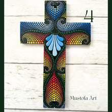 Load image into Gallery viewer, Mustofa Art – Hand-Painted Medium Crosses (5.25" x 8")
