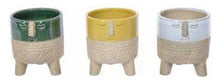 Load image into Gallery viewer, Three-Legged Aztec Pot with Face, 3 assorted colors - 4.25&quot;
