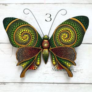 Mini Magical Butterfly Hand carved and Dot Painted by Mustofa Art Various Options