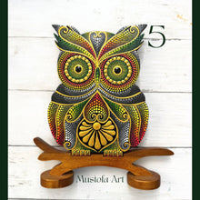 Load image into Gallery viewer, Owl with Stand Hand Painted by Mustofa Art
